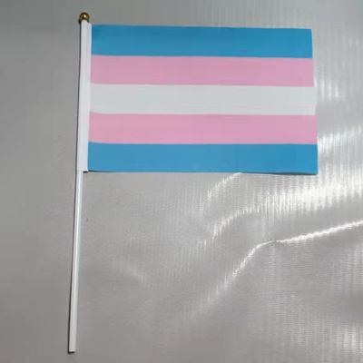 Polyester Hand-LGBT der hohen Qualität 100D kennzeichnet kundenspezifische Regenbogen-Flaggen