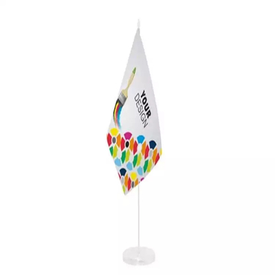 Gewebe-kundenspezifische Schreibtisch-Flaggen-Bürotisch-Flagge des Polyester-100D mit Metall Pole