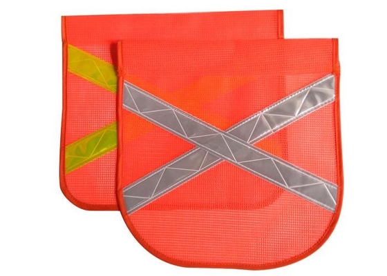 China Gewebe-orange Maschen-Sicherheits-Flaggen, x-Form-Gold oder silberne orange Vorsicht-Flaggen fournisseur