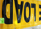 Vinylfahnen im Freien nach Maß druckten gelbes Schwarzes für Geschäft fournisseur