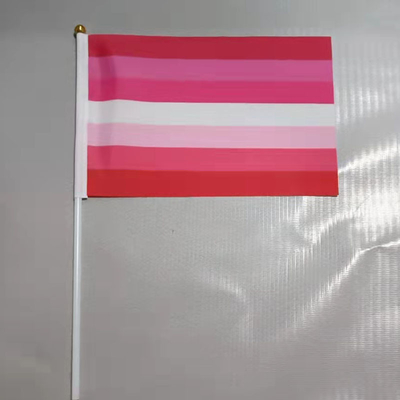 Polyester Hand-LGBT der hohen Qualität 100D kennzeichnet kundenspezifische Regenbogen-Flaggen