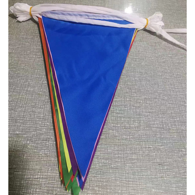 OEM ODM Triangle Flag Bunting Custom 100D Polyester Fabric Triangle String Flags