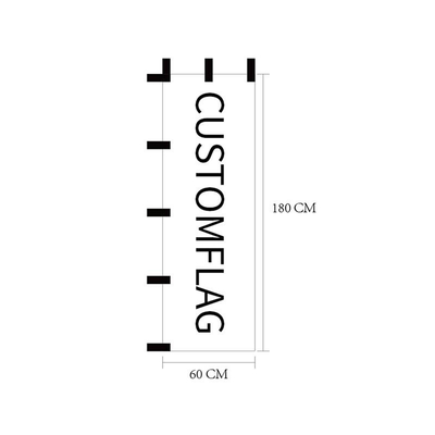 60x180cm Mini Nobori Flag Rectangular kundenspezifische doppelte Seite druckte