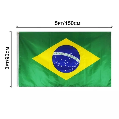 Hohe Qualität kundenspezifisches Brasilien kennzeichnet 3x5Ft Flaggen Polyester-100D