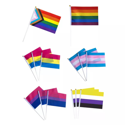 Druckhandregenbogen-Flagge fortschritts-Pride Flag Waterproofs LGBT