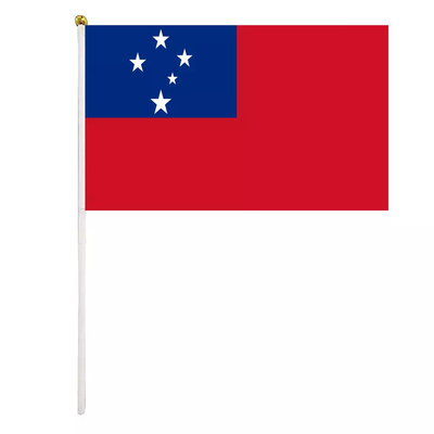Gestrickte Polyester-Samoa-Landesflagge weißer Pole personifizierte Handflaggen