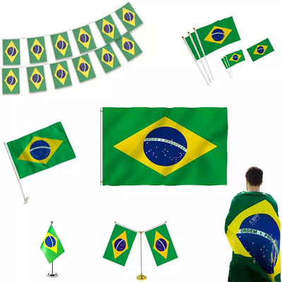 3X5ft Brasilien Landesflagge-Polyester-kundenspezifische Land-Flaggen 100%
