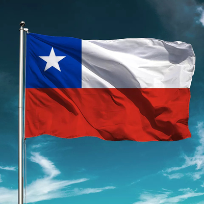Kundenspezifische Chile-Landesflagge 3X5ft 100% Drucken des Polyester-CMYK Digital