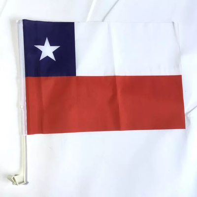 Doppelte mit Seiten versehene Chile-Staats-Flaggen-kundenspezifische Polyester-Auto Windown-Flaggen
