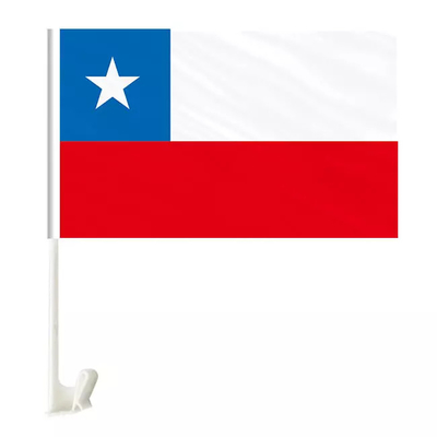 Doppelte mit Seiten versehene Chile-Staats-Flaggen-kundenspezifische Polyester-Auto Windown-Flaggen
