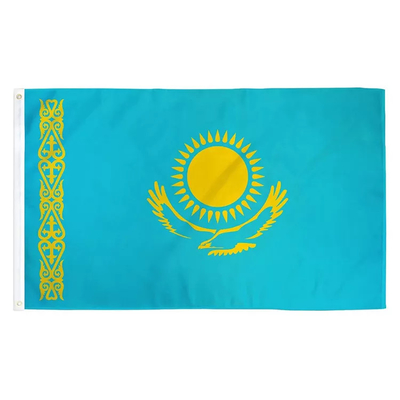 Kundenspezifisches Digital Drucken 100%/Siebdruck Polyester-Kasachstan-Landesflagge-3X5ft