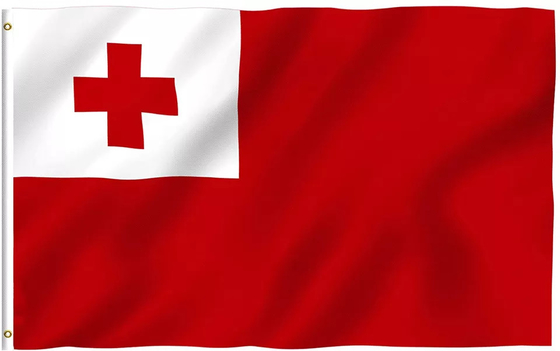 Polyester-Tonga-Staatsflagge 100% einzeln/Doppeltes mit Seiten versehen, 3x5Ft druckend
