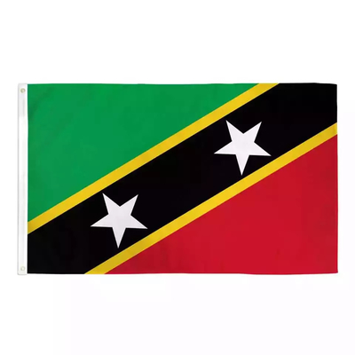 Sondergröße-St. Kitts und Nevis-Flagge, die einzeln ist,/Doppeltes, versahen mit Seiten, CMYK-Farbe druckend