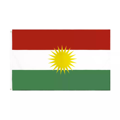 Polyester-Kurdistan-Staatsflagge Pantone-Farbe 100% für Heiratsbevorzugungen