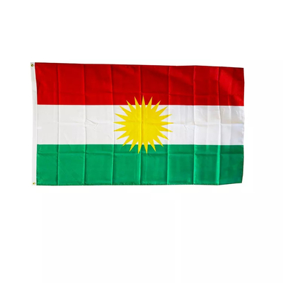Polyester-Kurdistan-Staatsflagge Pantone-Farbe 100% für Heiratsbevorzugungen