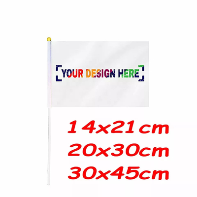 Kundenspezifische Flagge tragbares 14x21cm/20x30cm/30x45cm Logo Small Hand Flagss LGBT