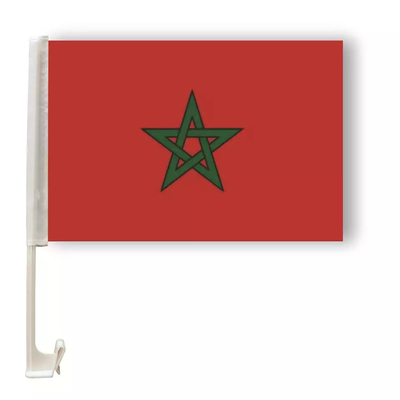 Polyester-marokkanische Auto-Flaggen-kundenspezifische Land-Sublimations-Auto-Flagge