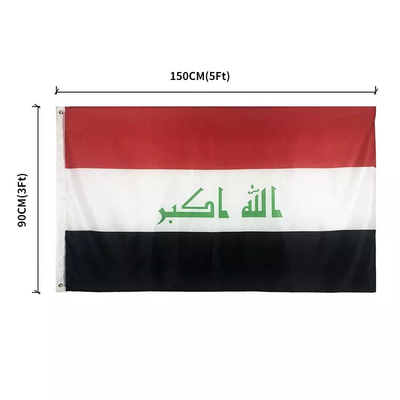Der Polyester-Irak-Staatsflagge 3x5ft einzeln/Doppeltes mit Seiten versehen, Flaggen druckend