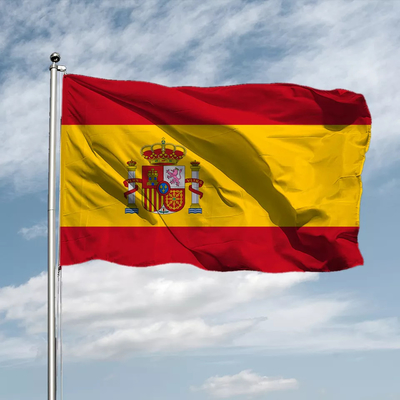 Pantone-Farb-Polyester-Weltflaggen, die Art-Spanien-Staatsflagge hängen