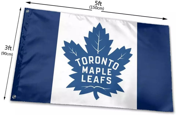 Hängende heiße Team-Flagge kundenspezifische Polyester-Flaggen-Toronto Maple Leafs-Flagge NHL