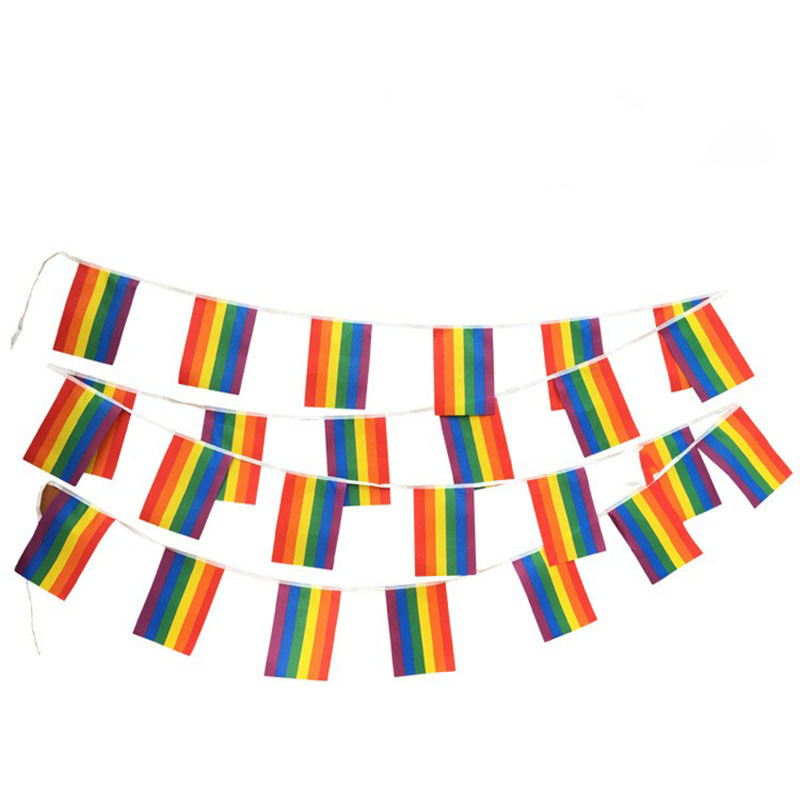 Dekorativer LGBT-Flaggen-Polyester-Regenbogen Pride Bunting Flying Style